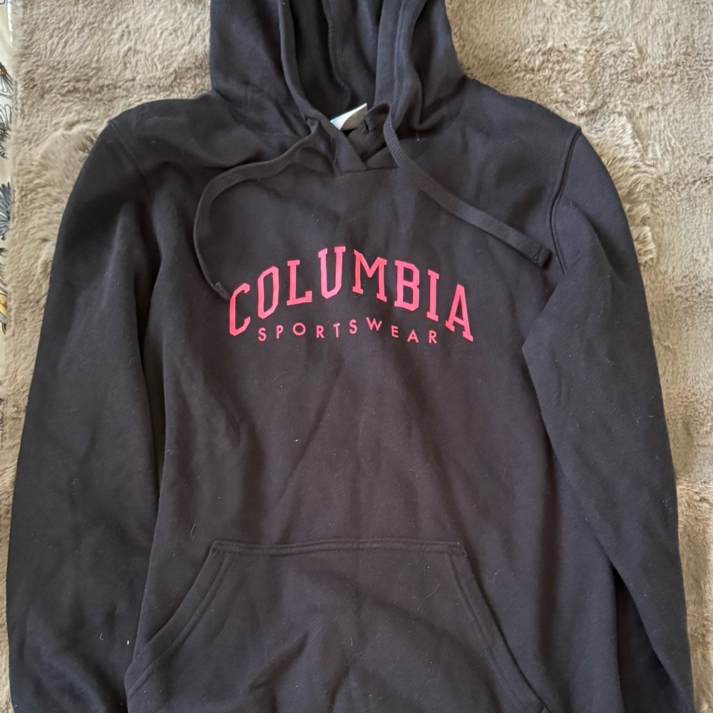 Columbia Black Hoodie with Red Lettering
